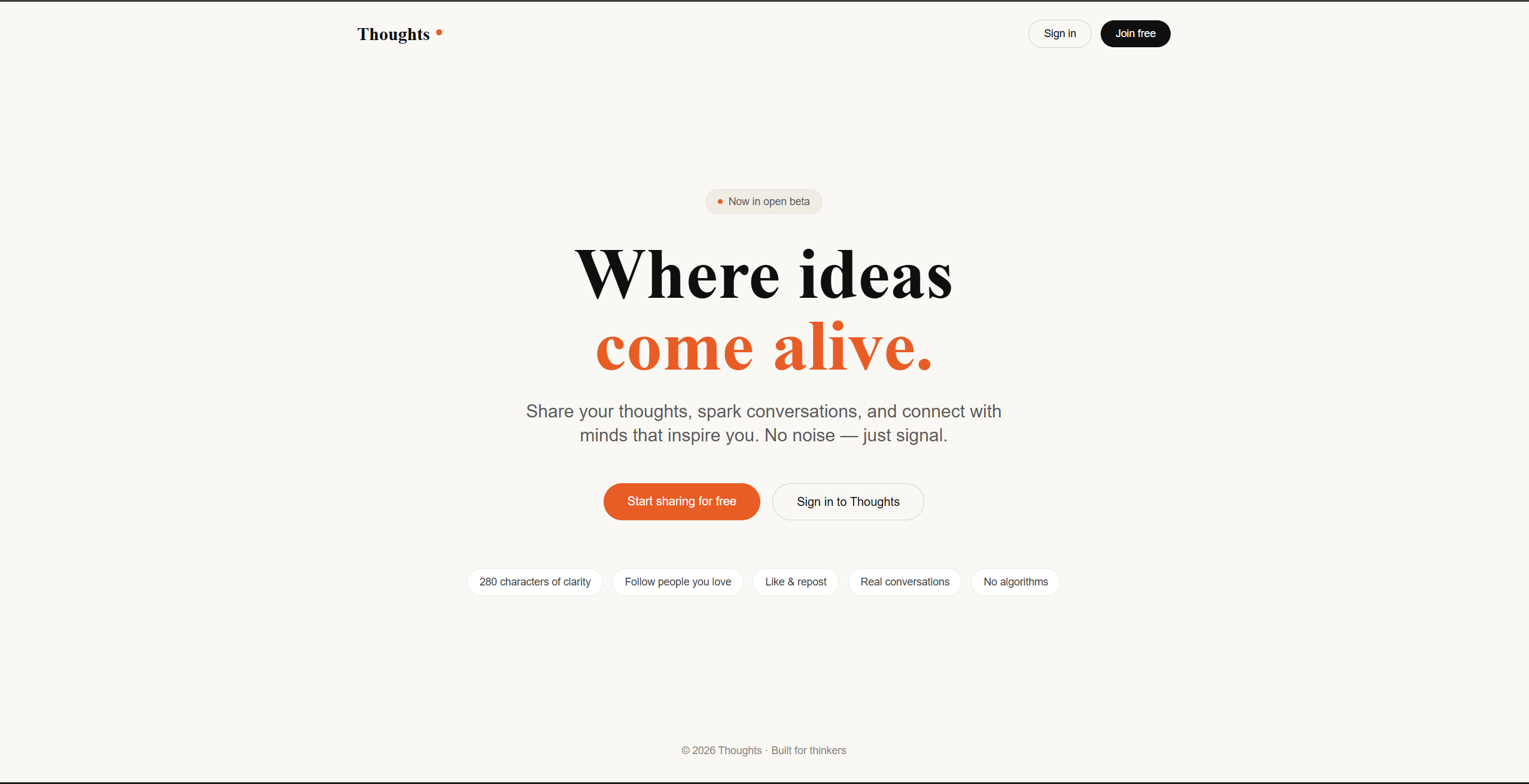 Thoughts Social Media App
